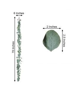 HIER_1220 Garlands | Vines 6.5ft | Frosted Green Artificial Silk Eucalyptus Leaf Garland Vine
