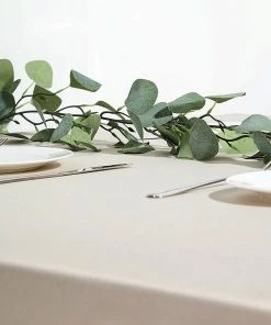 HIER_1220 Garlands | Vines 6.5ft | Frosted Green Artificial Silk Eucalyptus Leaf Garland Vine