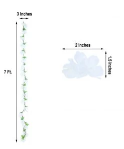 HIER_1210 2 Pack | 7ft White Artificial Cherry Blossom Flower Garland, Faux Vine Garlands | Vines 15 HIER_1210 2 Pack | 7ft White Artificial Cherry Blossom Flower Garland, Faux Vine Garlands | Vines