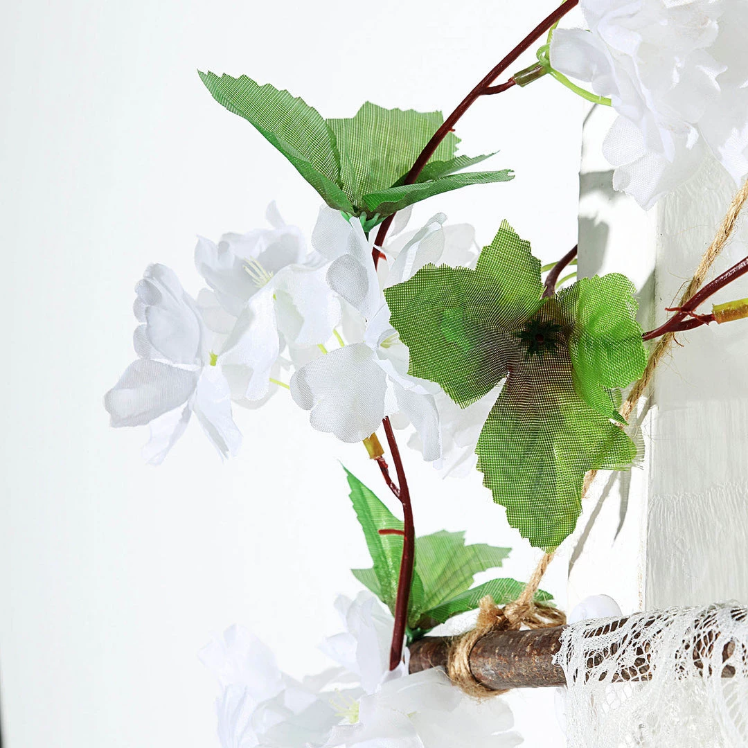 HIER_1210 2 Pack | 7ft White Artificial Cherry Blossom Flower Garland, Faux Vine Garlands | Vines 8 HIER_1210 2 Pack | 7ft White Artificial Cherry Blossom Flower Garland, Faux Vine Garlands | Vines