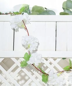 HIER_1210 2 Pack | 7ft White Artificial Cherry Blossom Flower Garland, Faux Vine Garlands | Vines 21 HIER_1210 2 Pack | 7ft White Artificial Cherry Blossom Flower Garland, Faux Vine Garlands | Vines