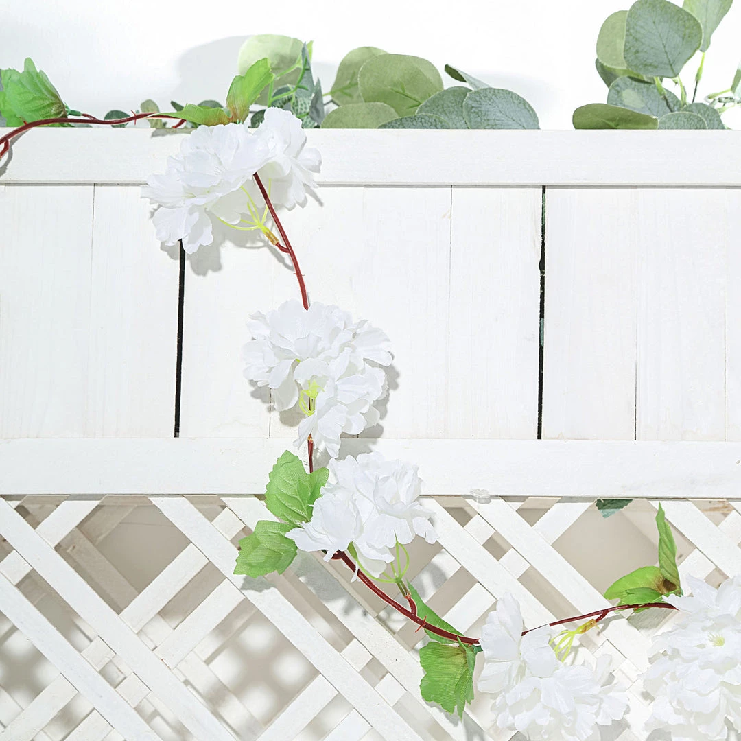 HIER_1210 2 Pack | 7ft White Artificial Cherry Blossom Flower Garland, Faux Vine Garlands | Vines 9 HIER_1210 2 Pack | 7ft White Artificial Cherry Blossom Flower Garland, Faux Vine Garlands | Vines