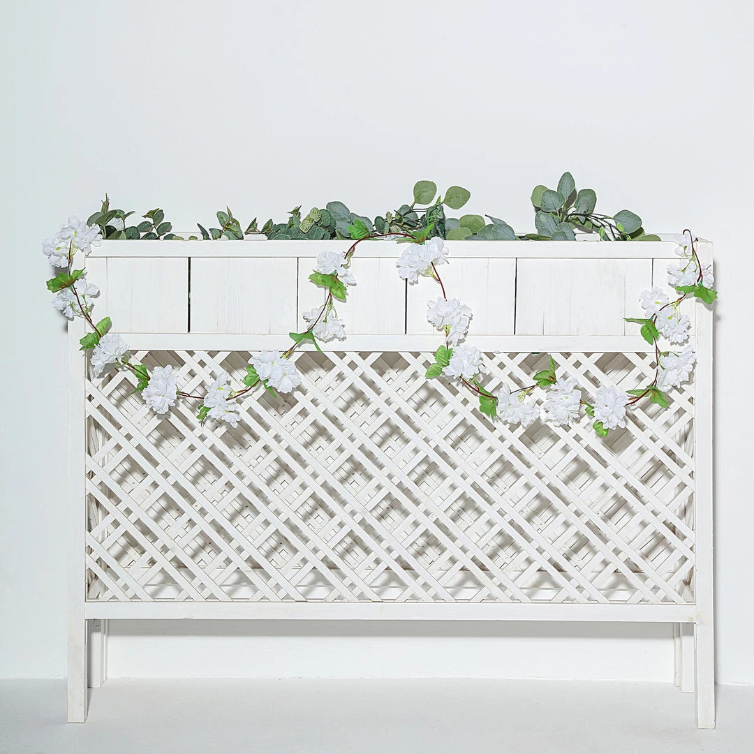 HIER_1210 2 Pack | 7ft White Artificial Cherry Blossom Flower Garland, Faux Vine Garlands | Vines 10 HIER_1210 2 Pack | 7ft White Artificial Cherry Blossom Flower Garland, Faux Vine Garlands | Vines