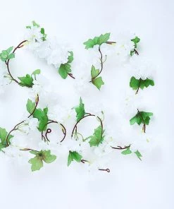 HIER_1210 2 Pack | 7ft White Artificial Cherry Blossom Flower Garland, Faux Vine Garlands | Vines 25 HIER_1210 2 Pack | 7ft White Artificial Cherry Blossom Flower Garland, Faux Vine Garlands | Vines