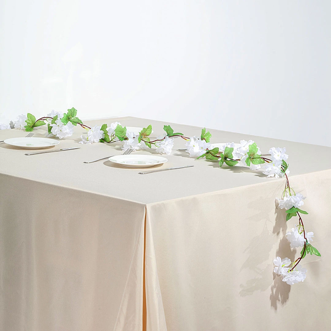 HIER_1210 2 Pack | 7ft White Artificial Cherry Blossom Flower Garland, Faux Vine Garlands | Vines 6 HIER_1210 2 Pack | 7ft White Artificial Cherry Blossom Flower Garland, Faux Vine Garlands | Vines