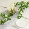 HIER_1210 5.5ft | White Artificial Daisy, Magnolia Leaf Flower Garland Faux Vine Artificial Flower & Plants