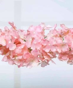 HIER_1210 7ft | Blush/Rose Gold Artificial Silk Hydrangea Hanging Flower Garland Vine