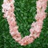 HIER_1210 7ft | Blush/Rose Gold Artificial Silk Hydrangea Hanging Flower Garland Vine