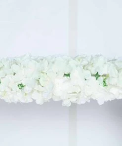 HIER_1210 7ft | Cream Artificial Silk Hydrangea Hanging Flower Garland Vine Artificial Flower & Plants