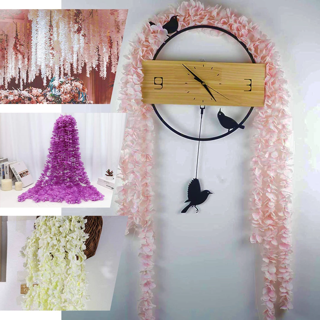 HIER_1210 7ft | Blush/Rose Gold Artificial Silk Hydrangea Hanging Flower Garland Vine 5 HIER_1210 7ft | Blush/Rose Gold Artificial Silk Hydrangea Hanging Flower Garland Vine