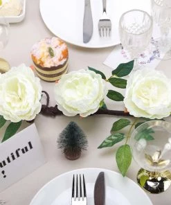 HIER_1210 6ft | Cream Artificial Silk Peony Hanging Flower Garland, Faux Vine Garlands | Vines 29 HIER_1210 6ft | Cream Artificial Silk Peony Hanging Flower Garland, Faux Vine Garlands | Vines