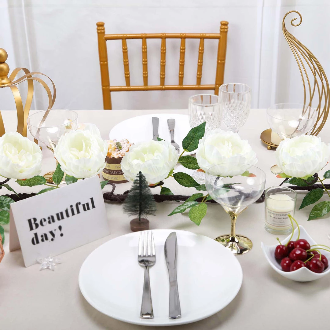 HIER_1210 6ft | Cream Artificial Silk Peony Hanging Flower Garland, Faux Vine Garlands | Vines 12 HIER_1210 6ft | Cream Artificial Silk Peony Hanging Flower Garland, Faux Vine Garlands | Vines