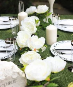 HIER_1210 6ft | Cream Artificial Silk Peony Hanging Flower Garland, Faux Vine Garlands | Vines 33 HIER_1210 6ft | Cream Artificial Silk Peony Hanging Flower Garland, Faux Vine Garlands | Vines