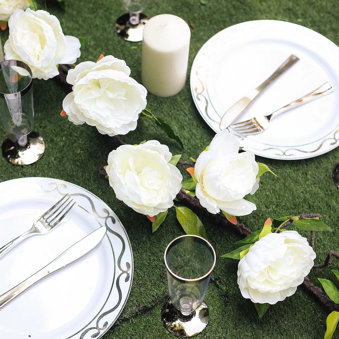 HIER_1210 6ft | Cream Artificial Silk Peony Hanging Flower Garland, Faux Vine Garlands | Vines 16 HIER_1210 6ft | Cream Artificial Silk Peony Hanging Flower Garland, Faux Vine Garlands | Vines