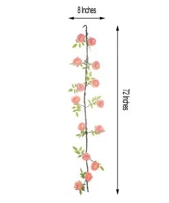 HIER_1210 Artificial Flower & Plants 6ft | Pink Artificial Silk Peony Hanging Flower Garland, Faux Vine 22 HIER_1210 Artificial Flower & Plants 6ft | Pink Artificial Silk Peony Hanging Flower Garland, Faux Vine