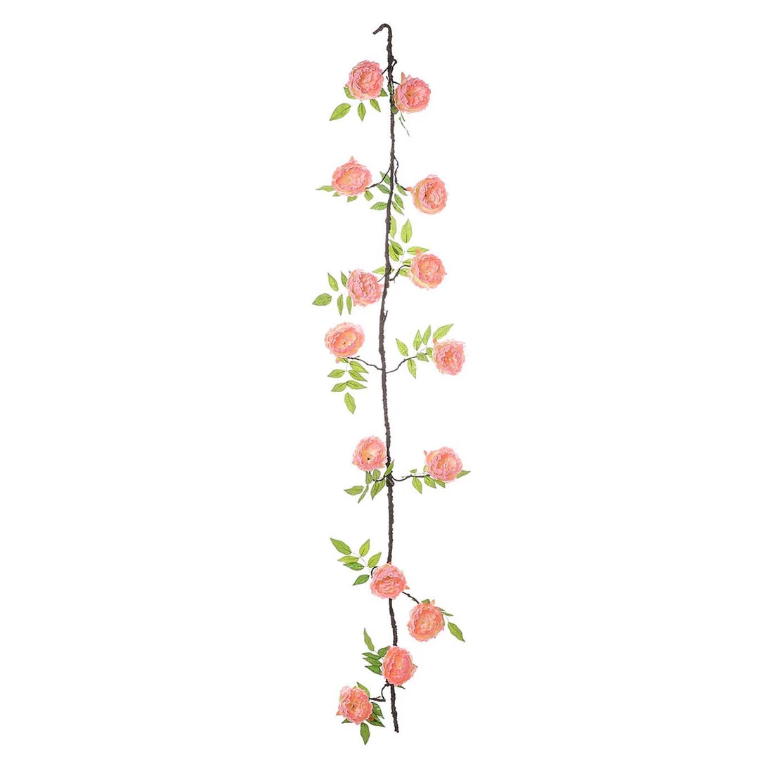 HIER_1210 Artificial Flower & Plants 6ft | Pink Artificial Silk Peony Hanging Flower Garland, Faux Vine 20 HIER_1210 Artificial Flower & Plants 6ft | Pink Artificial Silk Peony Hanging Flower Garland, Faux Vine