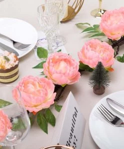 HIER_1210 Artificial Flower & Plants 6ft | Pink Artificial Silk Peony Hanging Flower Garland, Faux Vine 31 HIER_1210 Artificial Flower & Plants 6ft | Pink Artificial Silk Peony Hanging Flower Garland, Faux Vine