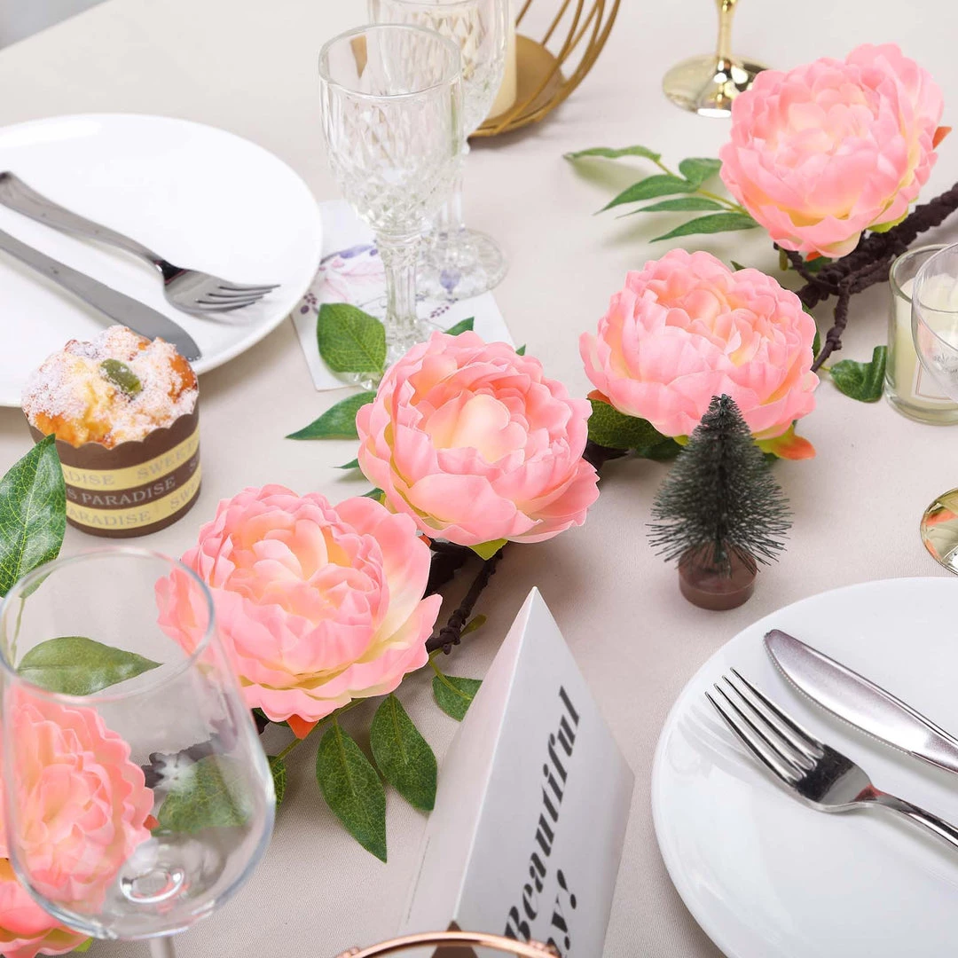 HIER_1210 Artificial Flower & Plants 6ft | Pink Artificial Silk Peony Hanging Flower Garland, Faux Vine 12 HIER_1210 Artificial Flower & Plants 6ft | Pink Artificial Silk Peony Hanging Flower Garland, Faux Vine