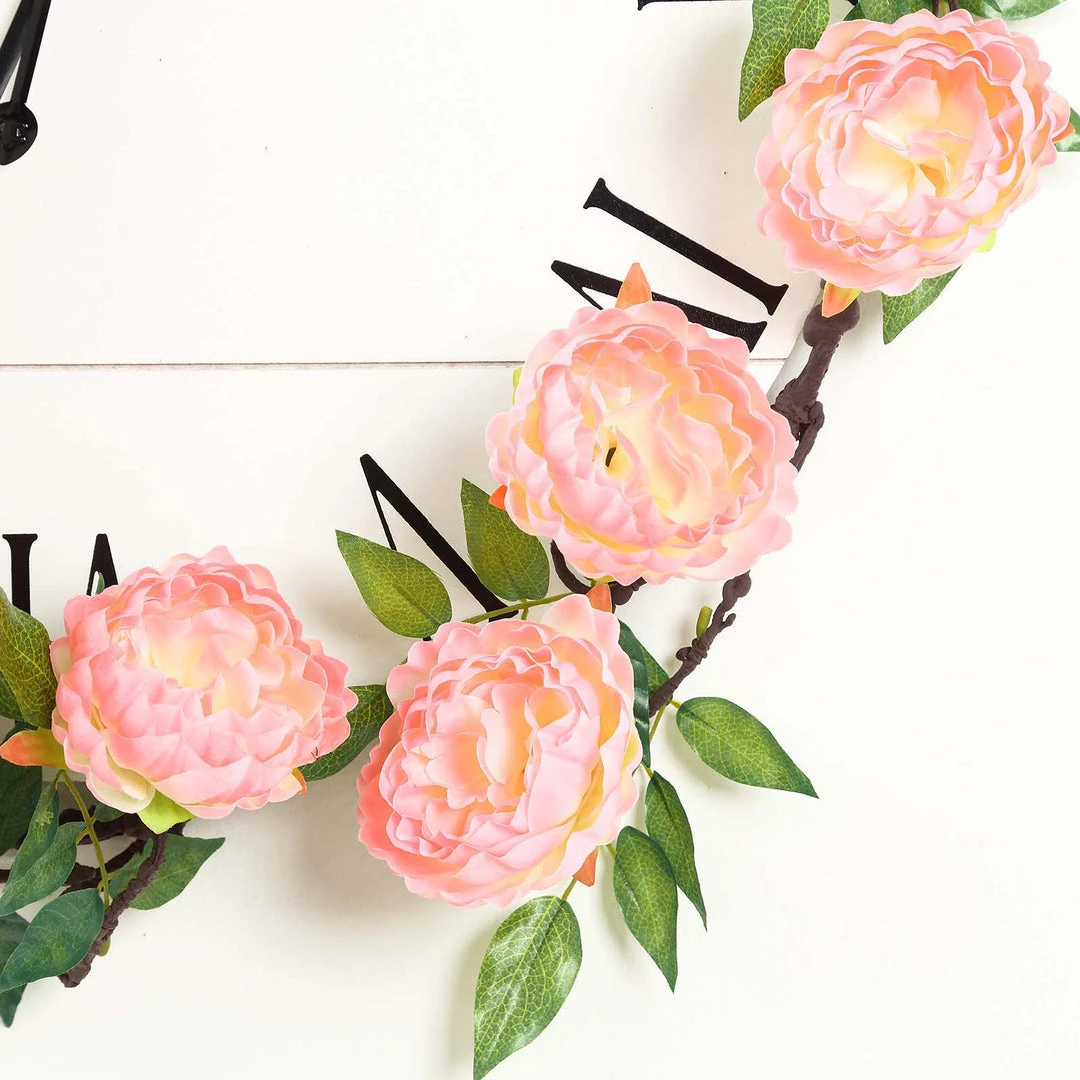 HIER_1210 Artificial Flower & Plants 6ft | Pink Artificial Silk Peony Hanging Flower Garland, Faux Vine 14 HIER_1210 Artificial Flower & Plants 6ft | Pink Artificial Silk Peony Hanging Flower Garland, Faux Vine