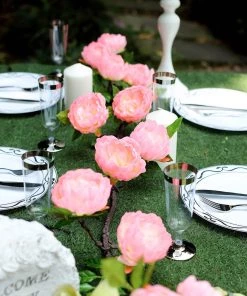 HIER_1210 Artificial Flower & Plants 6ft | Pink Artificial Silk Peony Hanging Flower Garland, Faux Vine 35 HIER_1210 Artificial Flower & Plants 6ft | Pink Artificial Silk Peony Hanging Flower Garland, Faux Vine