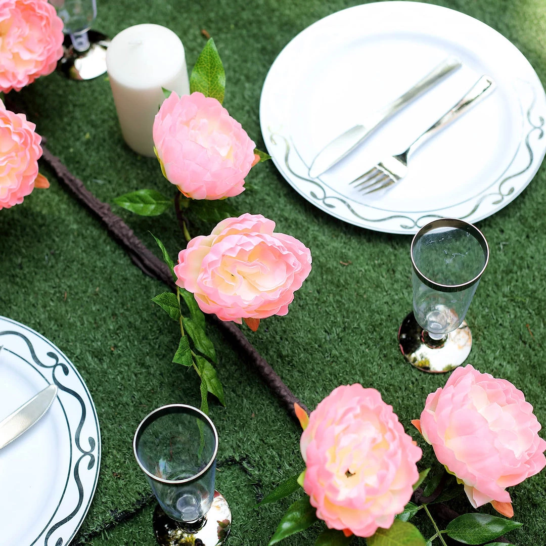 HIER_1210 Artificial Flower & Plants 6ft | Pink Artificial Silk Peony Hanging Flower Garland, Faux Vine 17 HIER_1210 Artificial Flower & Plants 6ft | Pink Artificial Silk Peony Hanging Flower Garland, Faux Vine