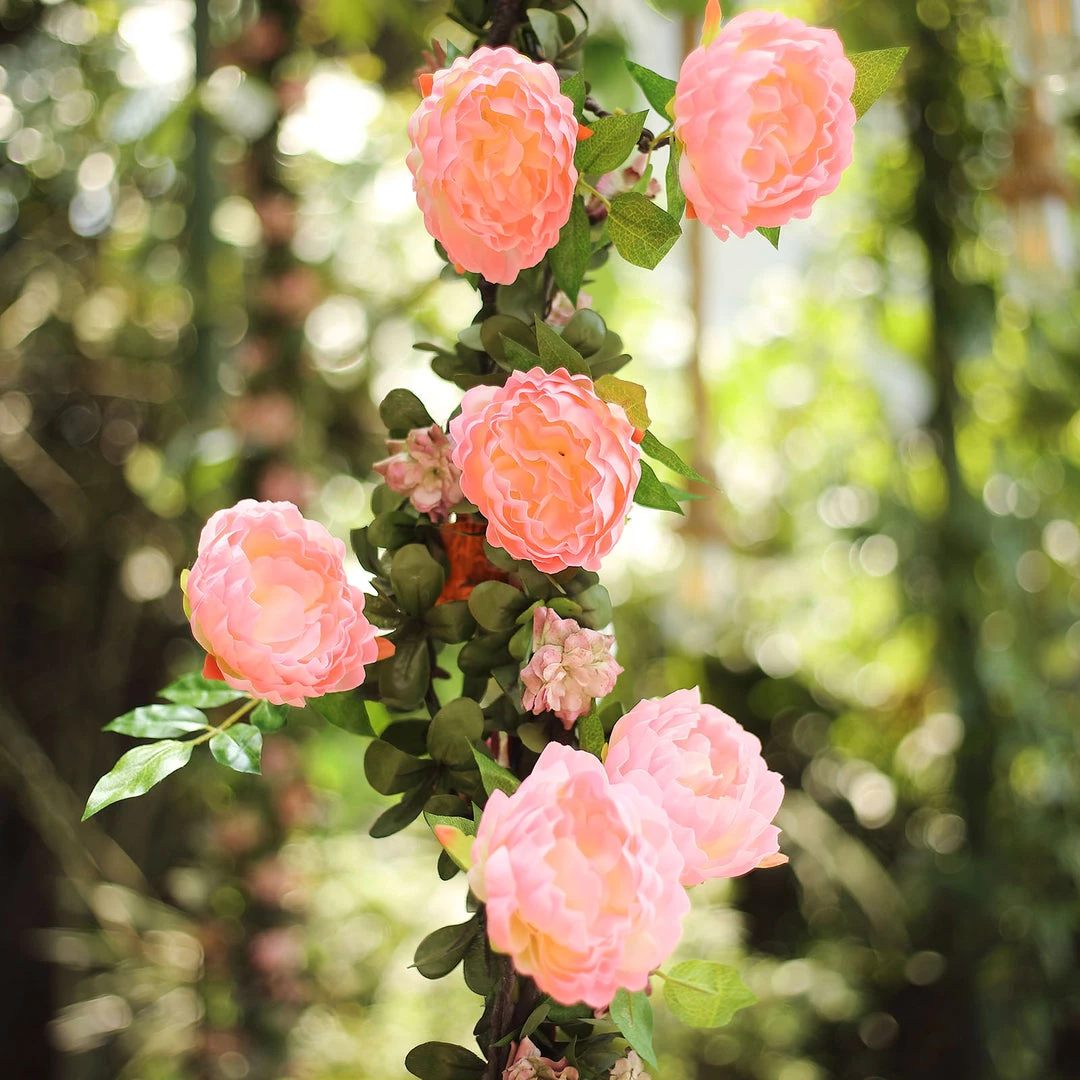 HIER_1210 Artificial Flower & Plants 6ft | Pink Artificial Silk Peony Hanging Flower Garland, Faux Vine 19 HIER_1210 Artificial Flower & Plants 6ft | Pink Artificial Silk Peony Hanging Flower Garland, Faux Vine