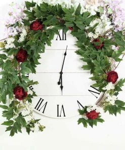 HIER_1210 6ft | Burgundy Artificial Peony/Foliage Hanging Flower Garland Vine Garlands | Vines