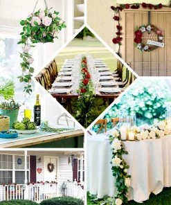 HIER_1210 Artificial Flower & Plants 6ft | Burgundy Artificial Silk Rose Hanging Flower Garland, Faux Vine 26 HIER_1210 Artificial Flower & Plants 6ft | Burgundy Artificial Silk Rose Hanging Flower Garland, Faux Vine