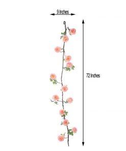 HIER_1210 Artificial Flower & Plants 6ft | Pink Artificial Silk Rose Hanging Flower Garland, Faux Vine 22 HIER_1210 Artificial Flower & Plants 6ft | Pink Artificial Silk Rose Hanging Flower Garland, Faux Vine