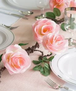 HIER_1210 Artificial Flower & Plants 6ft | Pink Artificial Silk Rose Hanging Flower Garland, Faux Vine 26 HIER_1210 Artificial Flower & Plants 6ft | Pink Artificial Silk Rose Hanging Flower Garland, Faux Vine