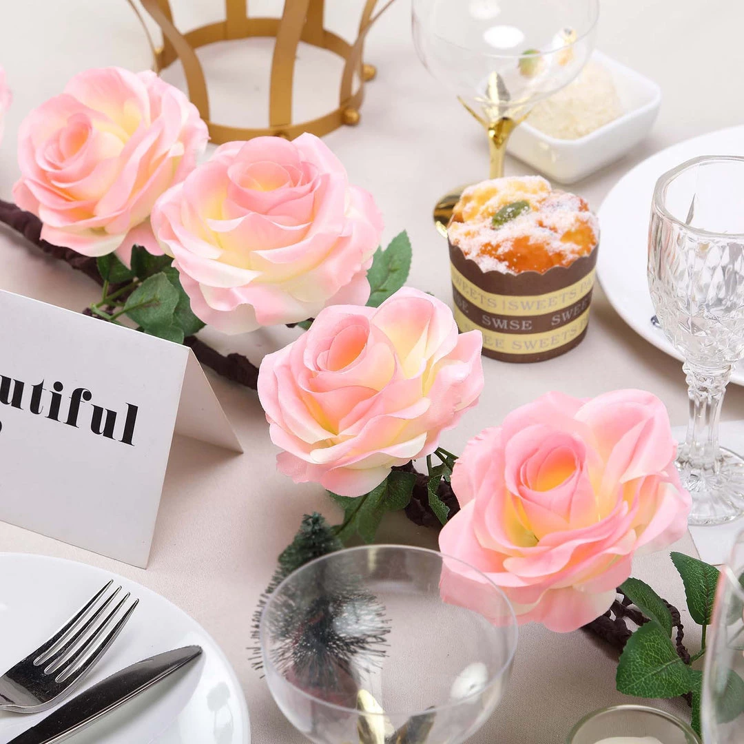 HIER_1210 Artificial Flower & Plants 6ft | Pink Artificial Silk Rose Hanging Flower Garland, Faux Vine 14 HIER_1210 Artificial Flower & Plants 6ft | Pink Artificial Silk Rose Hanging Flower Garland, Faux Vine