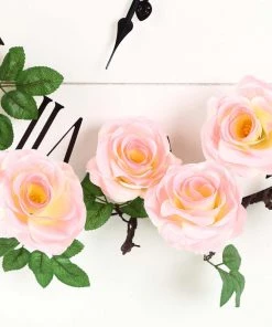 HIER_1210 Artificial Flower & Plants 6ft | Pink Artificial Silk Rose Hanging Flower Garland, Faux Vine 34 HIER_1210 Artificial Flower & Plants 6ft | Pink Artificial Silk Rose Hanging Flower Garland, Faux Vine