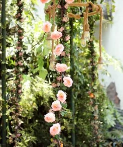 HIER_1210 Artificial Flower & Plants 6ft | Pink Artificial Silk Rose Hanging Flower Garland, Faux Vine 37 HIER_1210 Artificial Flower & Plants 6ft | Pink Artificial Silk Rose Hanging Flower Garland, Faux Vine