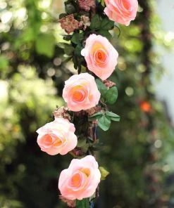 HIER_1210 Artificial Flower & Plants 6ft | Pink Artificial Silk Rose Hanging Flower Garland, Faux Vine 38 HIER_1210 Artificial Flower & Plants 6ft | Pink Artificial Silk Rose Hanging Flower Garland, Faux Vine