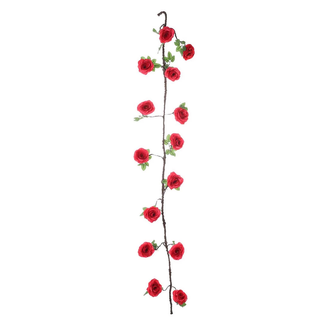HIER_1210 6ft | Red Artificial Silk Rose Hanging Flower Garland, Faux Vine 21 HIER_1210 6ft | Red Artificial Silk Rose Hanging Flower Garland, Faux Vine