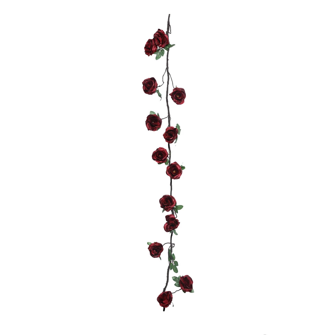 HIER_1210 Artificial Flower & Plants 6ft | Burgundy Artificial Silk Rose Hanging Flower Garland, Faux Vine 22 HIER_1210 Artificial Flower & Plants 6ft | Burgundy Artificial Silk Rose Hanging Flower Garland, Faux Vine