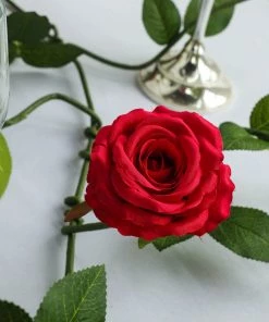 HIER_1210 6ft | Red Real Touch Artificial Rose & Leaf Flower Garland Vine Artificial Flower & Plants 27 HIER_1210 6ft | Red Real Touch Artificial Rose & Leaf Flower Garland Vine Artificial Flower & Plants
