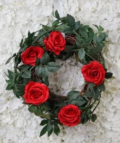 HIER_1210 6ft | Red Real Touch Artificial Rose & Leaf Flower Garland Vine Artificial Flower & Plants 31 HIER_1210 6ft | Red Real Touch Artificial Rose & Leaf Flower Garland Vine Artificial Flower & Plants