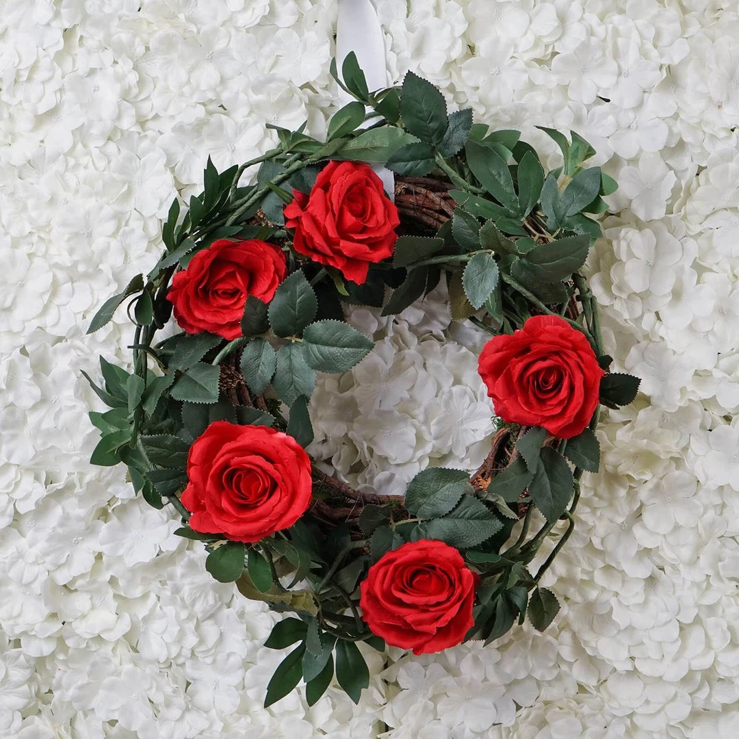 HIER_1210 6ft | Red Real Touch Artificial Rose & Leaf Flower Garland Vine Artificial Flower & Plants 15 HIER_1210 6ft | Red Real Touch Artificial Rose & Leaf Flower Garland Vine Artificial Flower & Plants