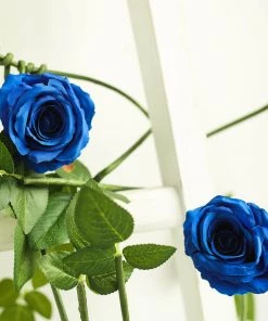 HIER_1210 Artificial Flower & Plants 6ft | Royal Blue Real Touch Artificial Rose & Leaf Flower Garland Vine 22 HIER_1210 Artificial Flower & Plants 6ft | Royal Blue Real Touch Artificial Rose & Leaf Flower Garland Vine