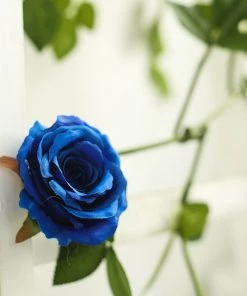 HIER_1210 Artificial Flower & Plants 6ft | Royal Blue Real Touch Artificial Rose & Leaf Flower Garland Vine 23 HIER_1210 Artificial Flower & Plants 6ft | Royal Blue Real Touch Artificial Rose & Leaf Flower Garland Vine