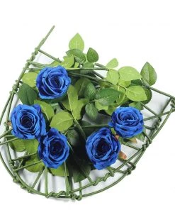 HIER_1210 Artificial Flower & Plants 6ft | Royal Blue Real Touch Artificial Rose & Leaf Flower Garland Vine 24 HIER_1210 Artificial Flower & Plants 6ft | Royal Blue Real Touch Artificial Rose & Leaf Flower Garland Vine