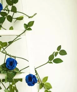 HIER_1210 Artificial Flower & Plants 6ft | Royal Blue Real Touch Artificial Rose & Leaf Flower Garland Vine 25 HIER_1210 Artificial Flower & Plants 6ft | Royal Blue Real Touch Artificial Rose & Leaf Flower Garland Vine