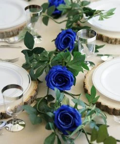 HIER_1210 Artificial Flower & Plants 6ft | Royal Blue Real Touch Artificial Rose & Leaf Flower Garland Vine 28 HIER_1210 Artificial Flower & Plants 6ft | Royal Blue Real Touch Artificial Rose & Leaf Flower Garland Vine