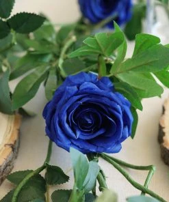 HIER_1210 Artificial Flower & Plants 6ft | Royal Blue Real Touch Artificial Rose & Leaf Flower Garland Vine 30 HIER_1210 Artificial Flower & Plants 6ft | Royal Blue Real Touch Artificial Rose & Leaf Flower Garland Vine
