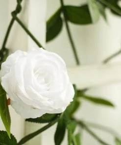HIER_1210 6ft | White Real Touch Artificial Rose & Leaf Flower Garland Vine Artificial Flower & Plants 22 HIER_1210 6ft | White Real Touch Artificial Rose & Leaf Flower Garland Vine Artificial Flower & Plants