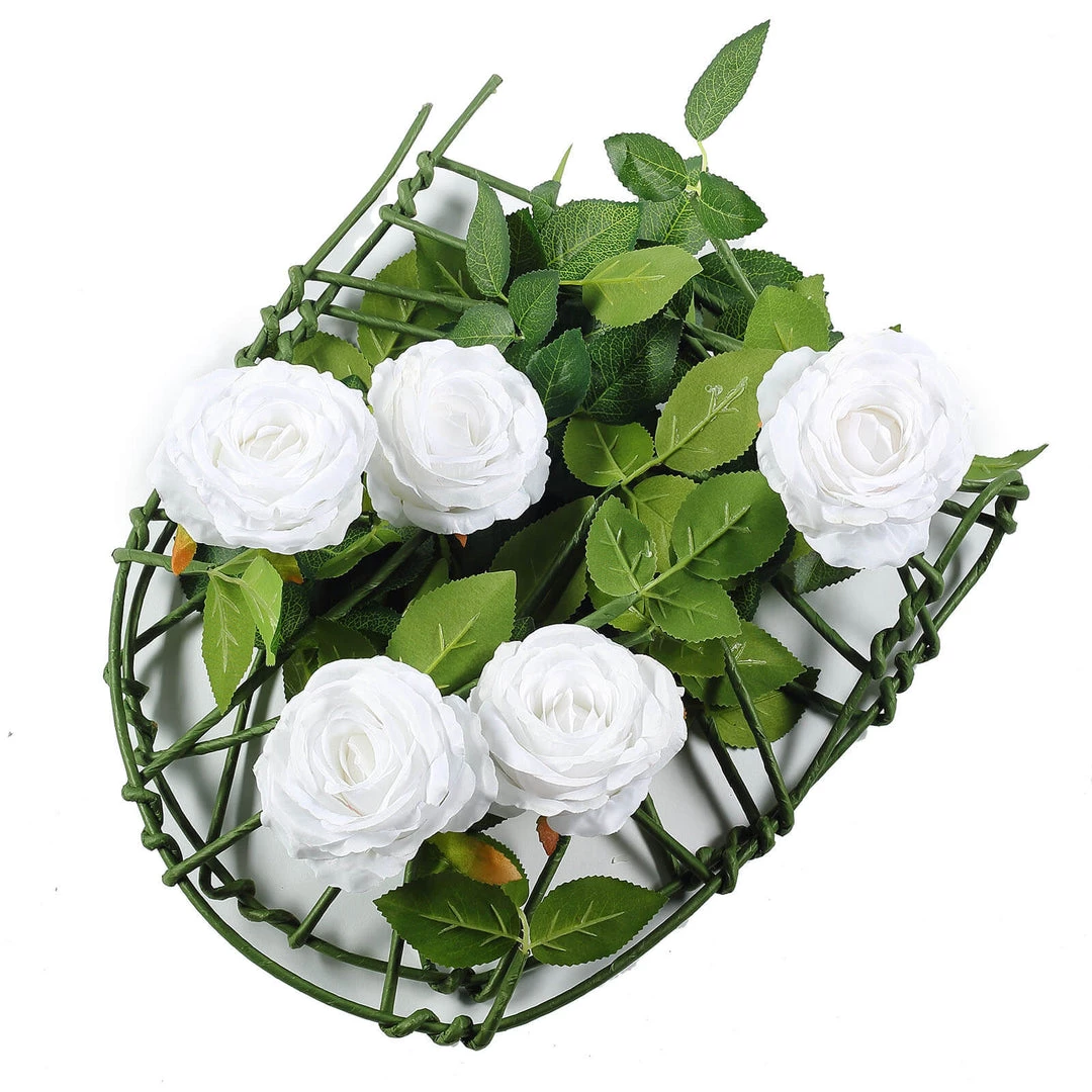 HIER_1210 6ft | White Real Touch Artificial Rose & Leaf Flower Garland Vine Artificial Flower & Plants 8 HIER_1210 6ft | White Real Touch Artificial Rose & Leaf Flower Garland Vine Artificial Flower & Plants