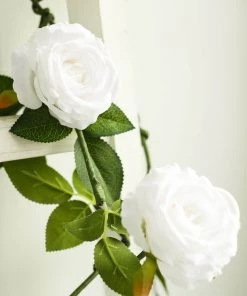HIER_1210 6ft | White Real Touch Artificial Rose & Leaf Flower Garland Vine Artificial Flower & Plants 24 HIER_1210 6ft | White Real Touch Artificial Rose & Leaf Flower Garland Vine Artificial Flower & Plants