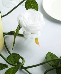 HIER_1210 6ft | White Real Touch Artificial Rose & Leaf Flower Garland Vine Artificial Flower & Plants 26 HIER_1210 6ft | White Real Touch Artificial Rose & Leaf Flower Garland Vine Artificial Flower & Plants