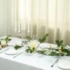 HIER_1210 6ft | White Real Touch Artificial Rose & Leaf Flower Garland Vine Artificial Flower & Plants